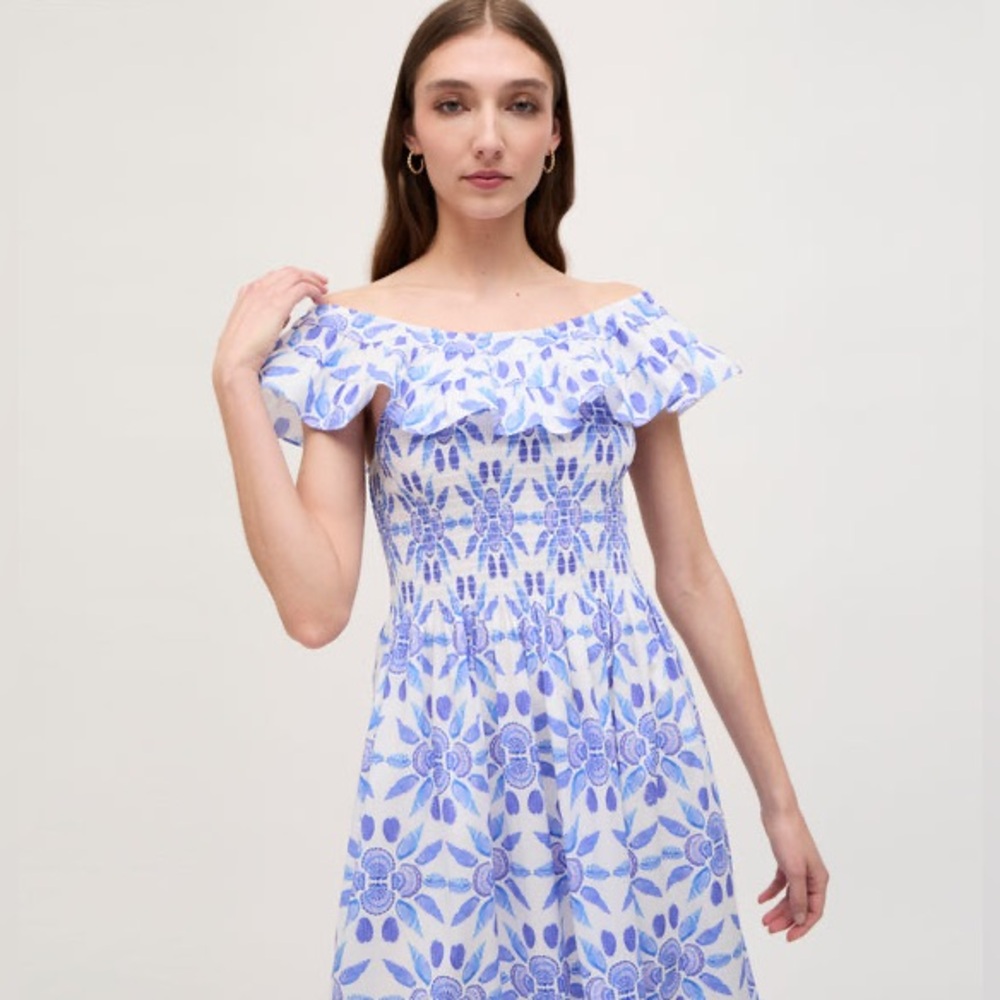 HILLHOUSE HOME AKILAH NAP DRESS CONVERTIBLE SUMMER SHELLS 🐚 RUFFLE OFF SHOULDER